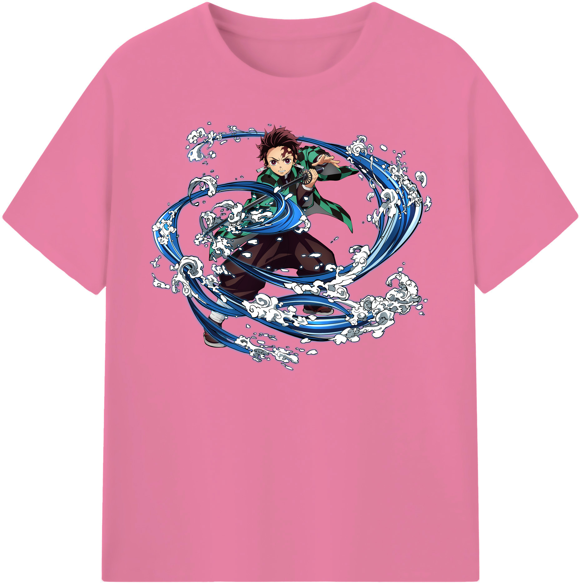 （画像用） 鬼滅の刃 竈門 炭治郎／かまど たんじろう Kamado Tanjirou 綿100％半袖Tシャツ（フロントプリント）